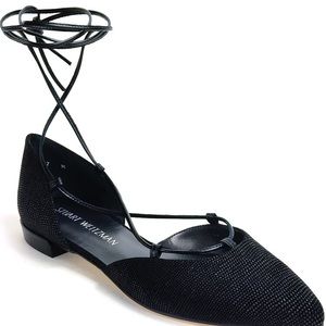 Stuart Weitzman Pointy lace up flats